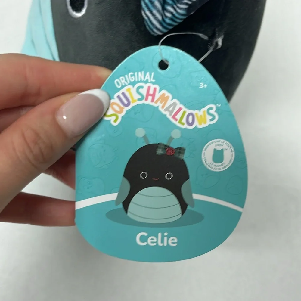 Squishmallows Celie goth grasshopper Plush 7” NWT FTM | cozy soft kawaii
